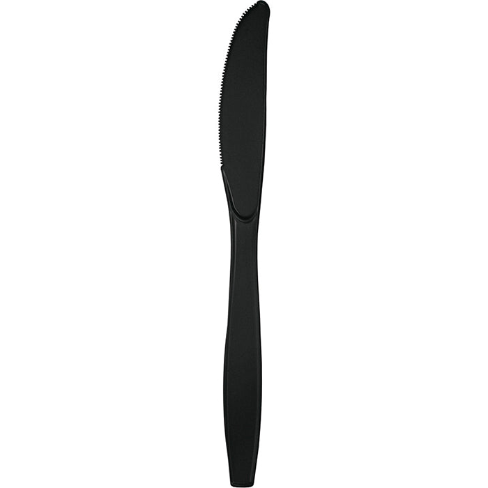 Bulk 288 pc Black Velvet Plastic Knives  - Solid Color Party Tableware by Creative Converting