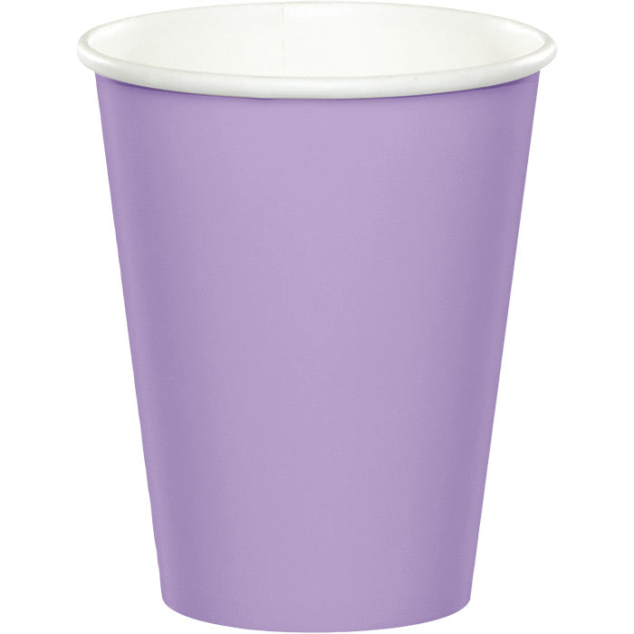 Bulk 240 pc Luscious Lavender 9 oz Hot & Cold Cups - Solid Color Party Tableware by Creative Converting