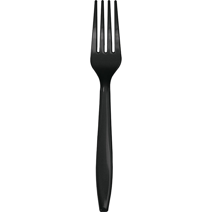 Bulk 288 pc Black Velvet Plastic Forks  - Solid Color Party Tableware by Creative Converting