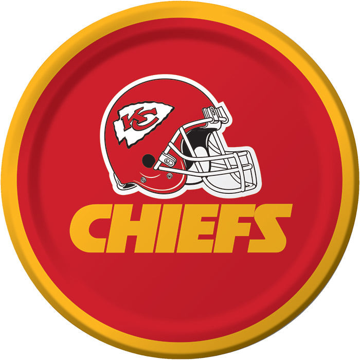 96 pc Bulk Kansas City Chiefs Dessert Plates - Sports Party Supplies by Creative Converting