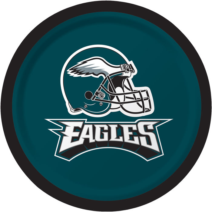 96 pc Bulk Philadelphia Eagles Dessert Plates - Sports Party Supplies by Creative Converting