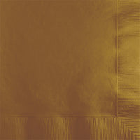 Bulk 600 pc Glittering Gold 2 ply Beverage Napkins  - Solid Color Party Tableware by Creative Converting