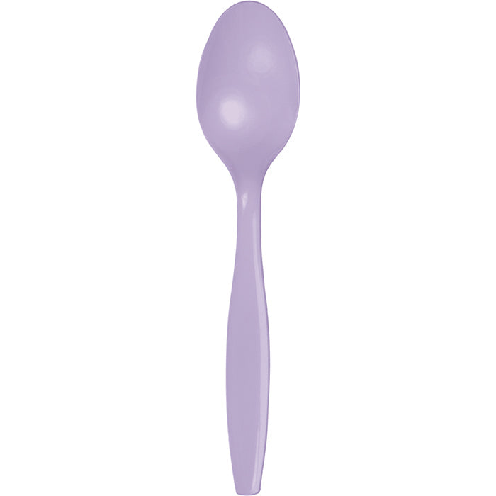 Bulk 288 pc Luscious Lavender Plastic Spoons  - Solid Color Party Tableware by Creative Converting