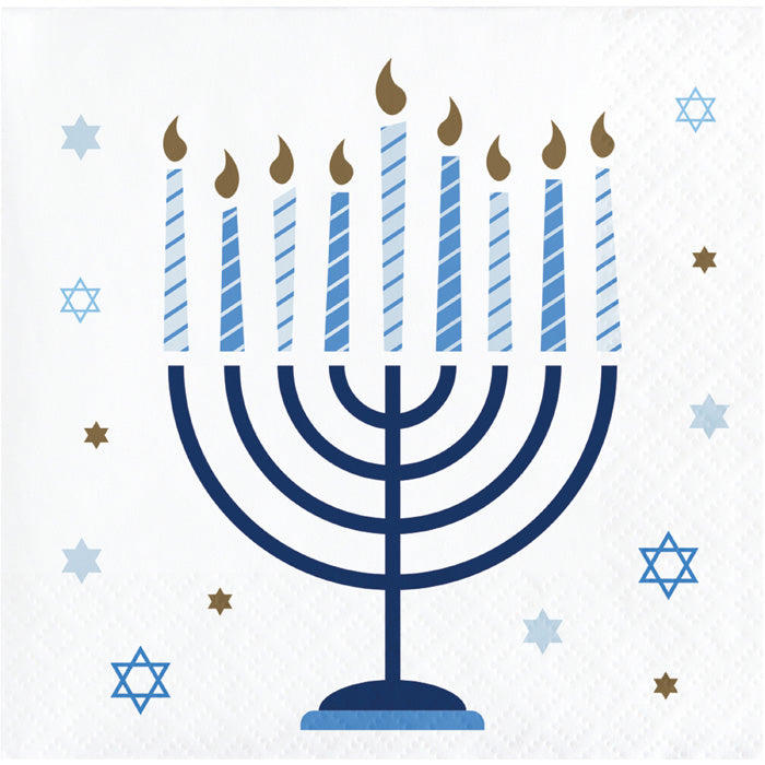192 pc Bulk Hanukkah Celebration Beverage Napkins - Hanukkah Party Supplies by Creative Converting