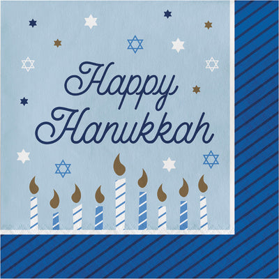 192 pc Bulk Hanukkah Celebration Luncheon Napkins - Hanukkah Party Supplies by Creative Converting
