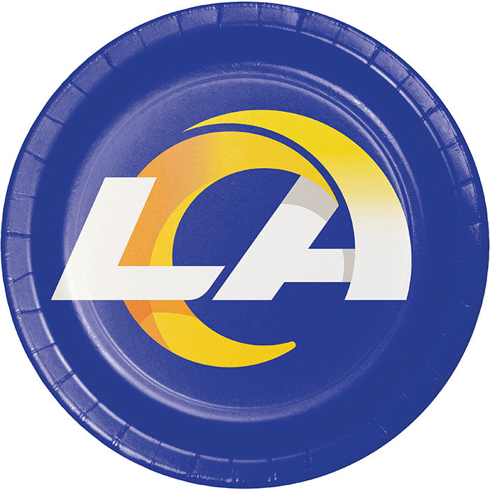 96 pc Bulk Los Angeles Rams Dinner Plates - Sports Party Supplies by Creative Converting