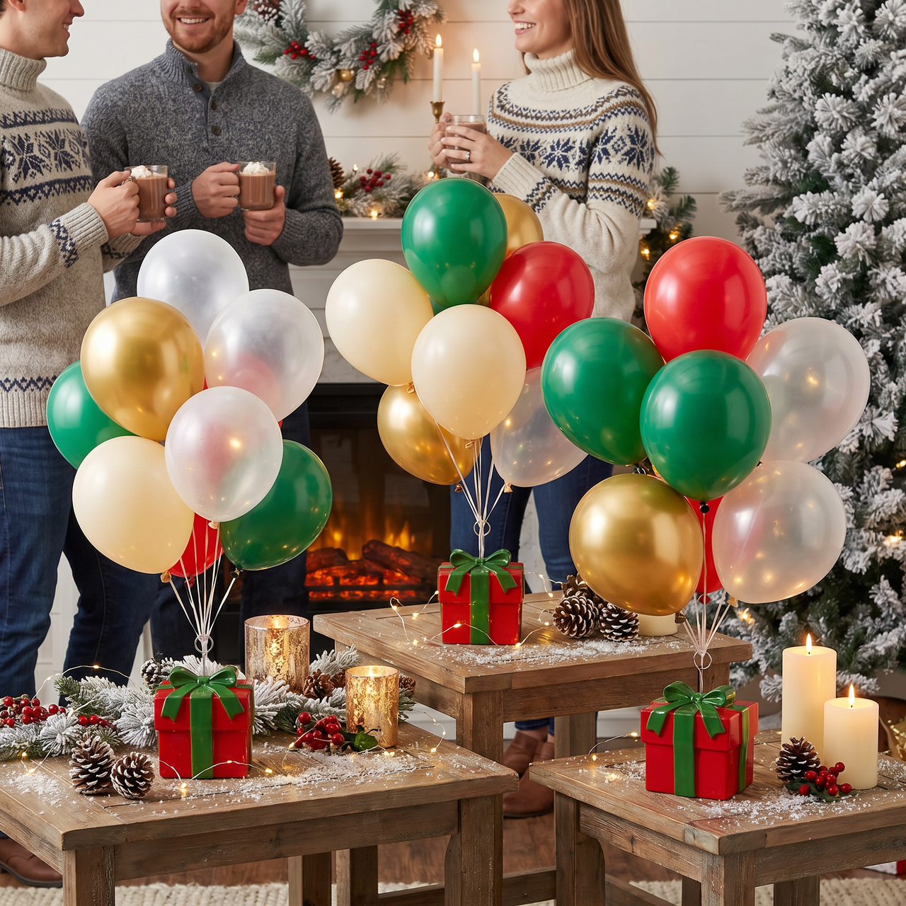 Christmas Gift Box Photo/Balloon Holder
