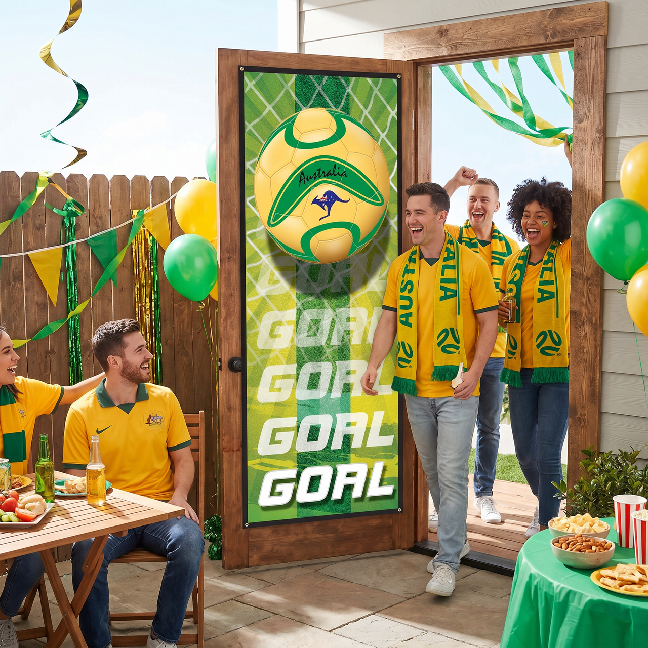 Soccer Australia Door Cover - All-Weather Sports Decoration