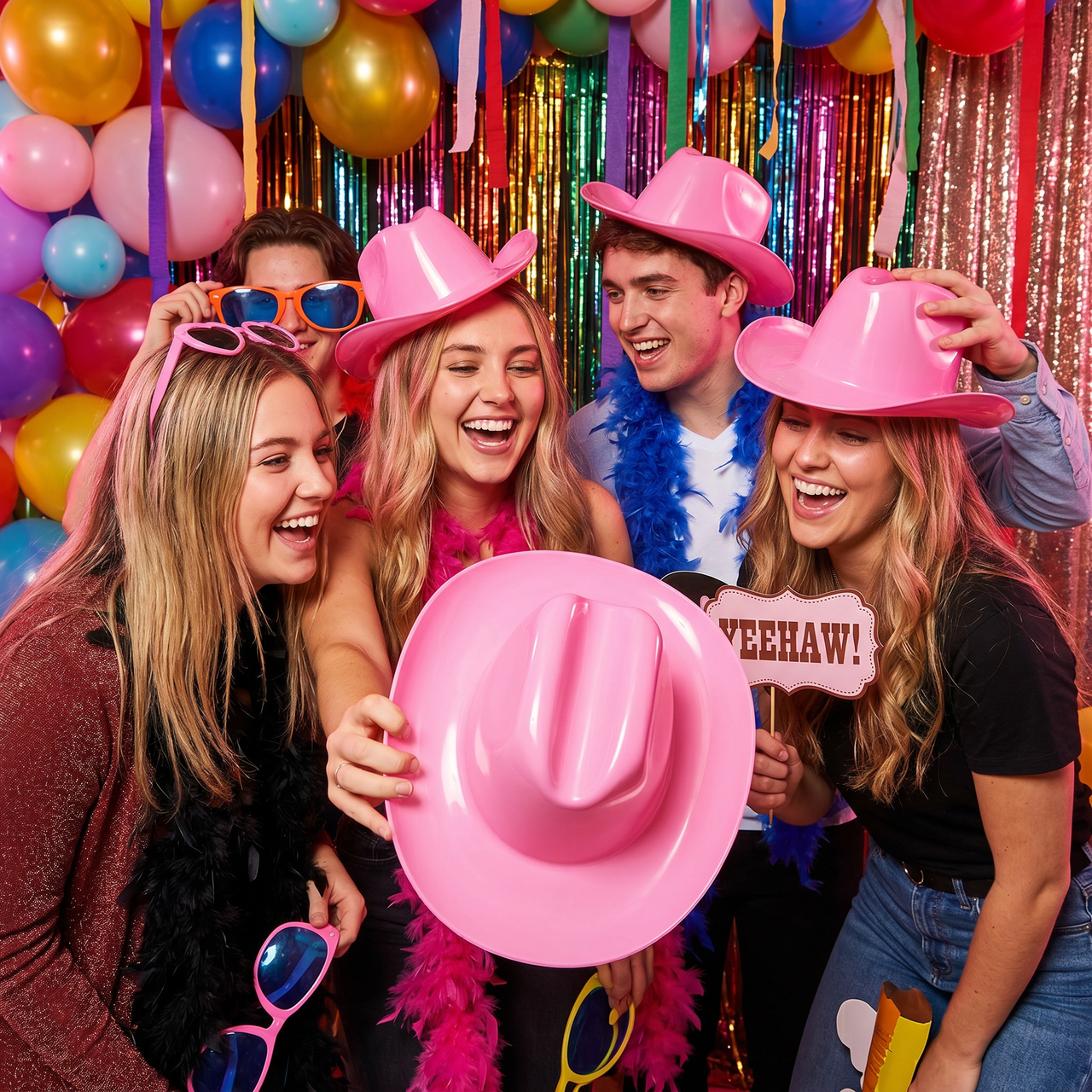Pink Miniature Plastic Cowboy Hats - 3 Pack