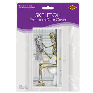 Bulk Halloween Party Skeleton Restroom Door Cover (Case of 12) by Beistle