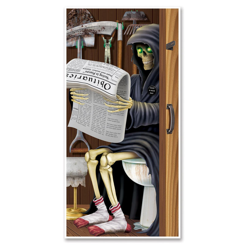 Beistle Halloween Grim Reaper Restroom Door Cover