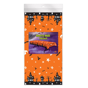 Bulk Halloween Party Haunted House Tablecover (Case of 12) by Beistle