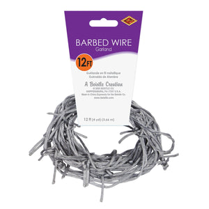 Halloween Party Supplies: Silver Barbed Wire Garland