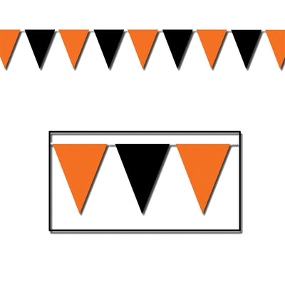 Beistle Halloween Orange & Black Pennant Banner