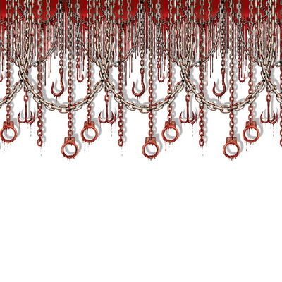 Beistle Halloween Bloody Chains & Hooks Backdrop