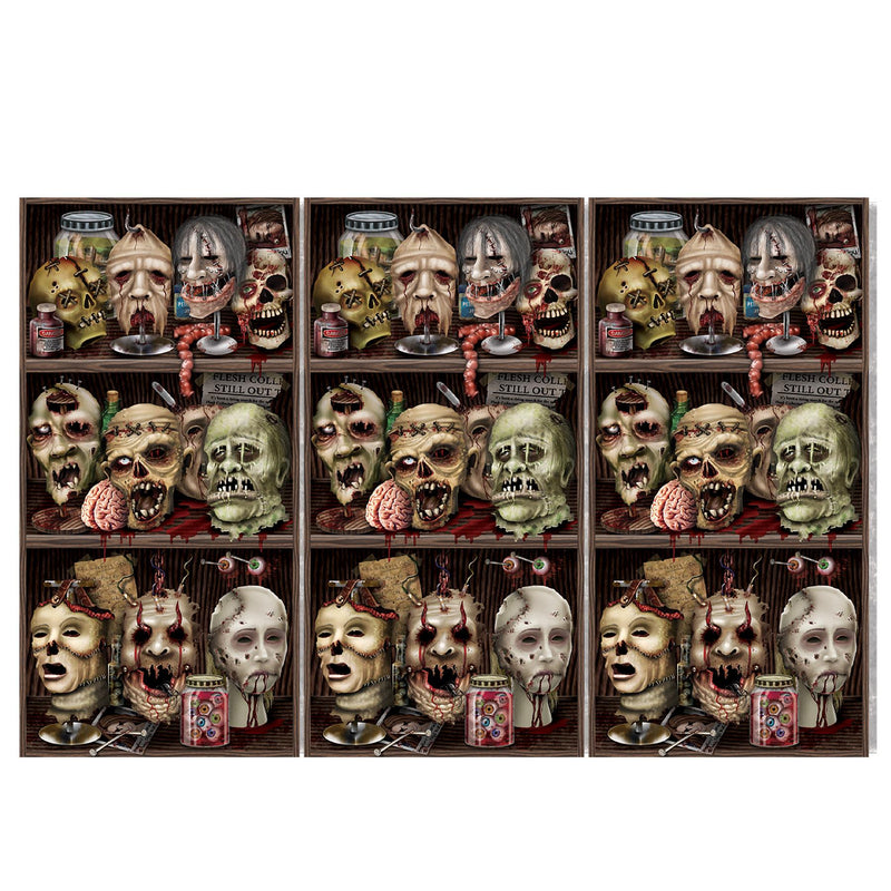 Beistle Halloween Scary Heads Backdrop
