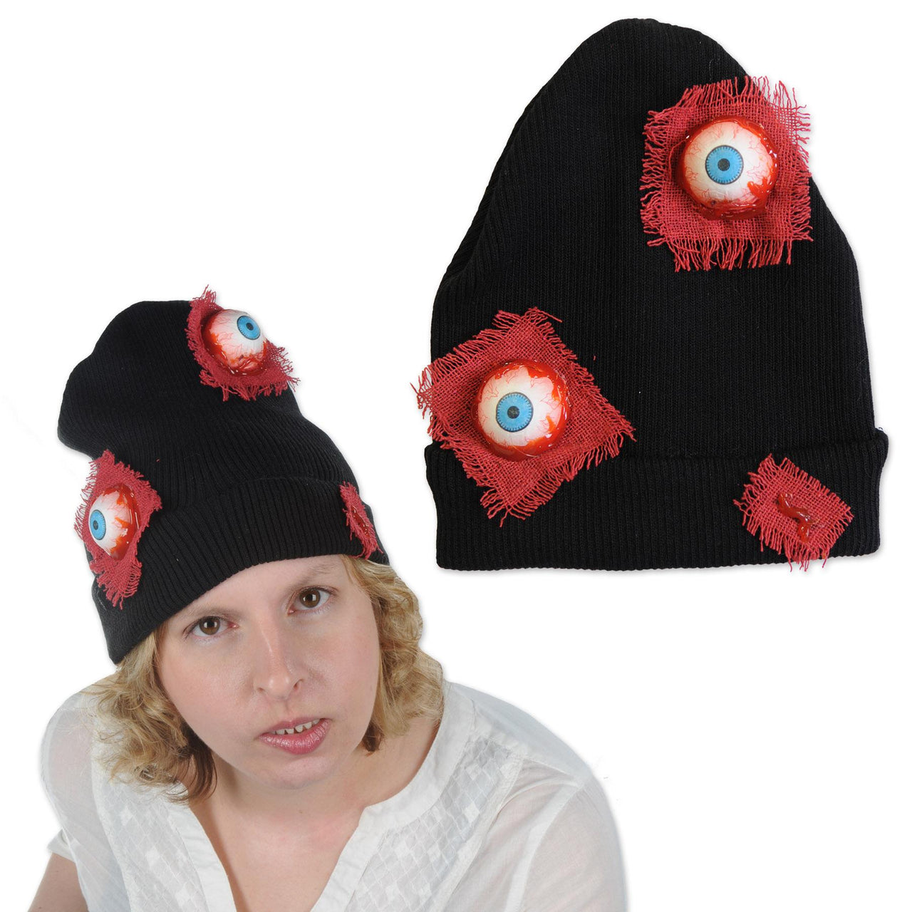 Beistle Halloween Eyeballs Knit Cap