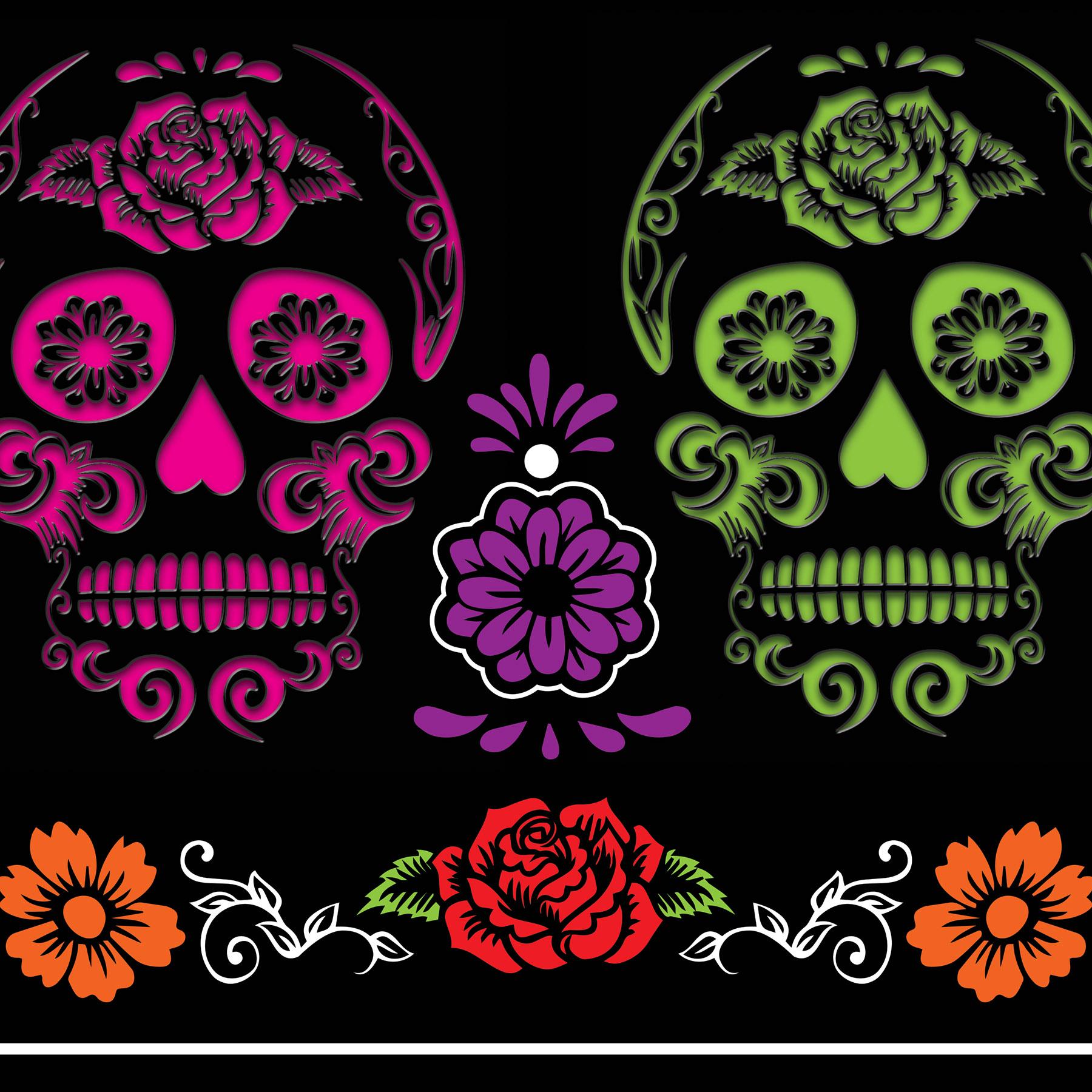 Beistle Day Of The Dead Tablecover