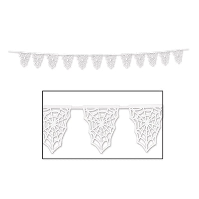 Beistle Halloween Die-Cut Spider Web Pennant Banner