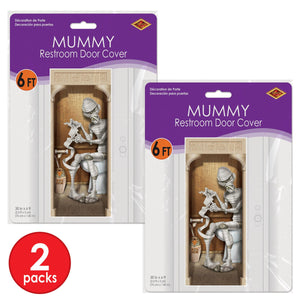 Beistle Mummy Restroom Door Cover (Pack of 12) - Halloween Party Decorations, Halloween Party Hanging Decorations