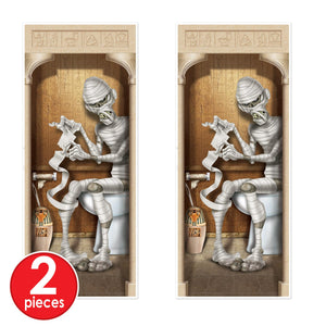 Beistle Mummy Restroom Door Cover (Pack of 12) - Halloween Party Decorations, Halloween Party Hanging Decorations