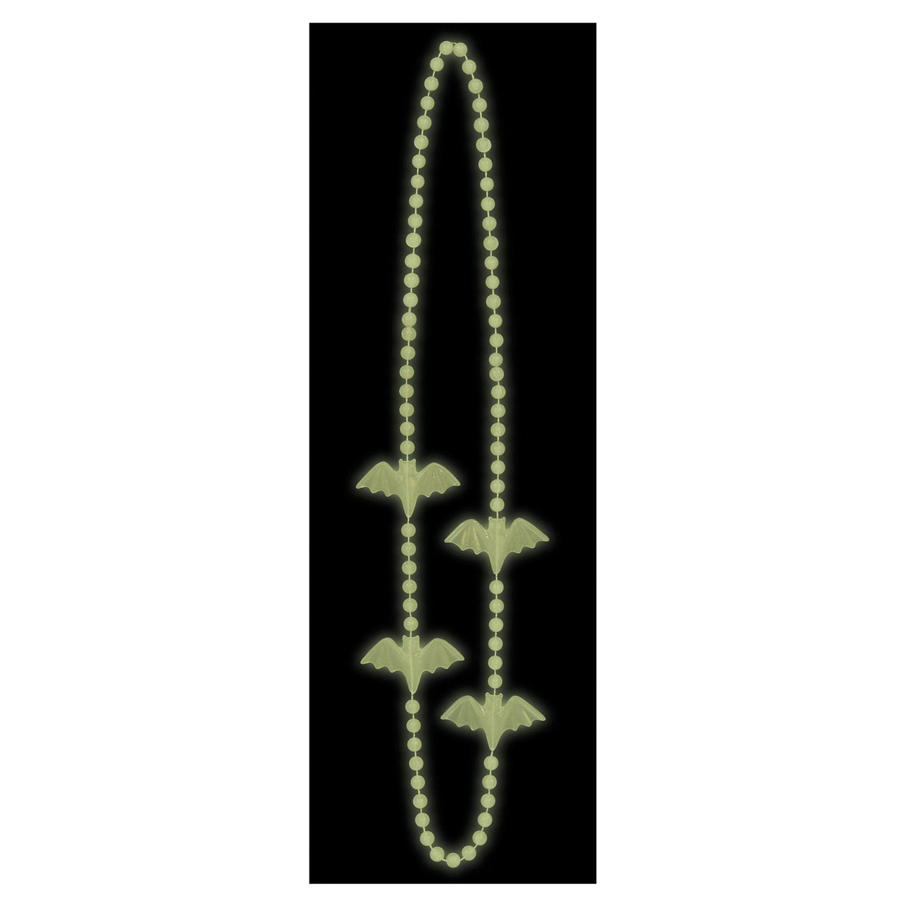 Halloween Glow In The Dark Bat Bead Necklaces (2/Pkg)