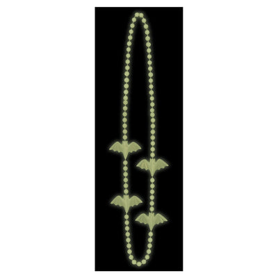 Halloween Glow In The Dark Bat Bead Necklaces (2/Pkg)