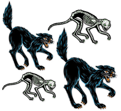 Beistle Vintage Halloween Jointed Cats (4/Pkg)