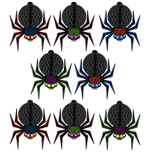 Beistle Halloween Mini Tissue Spiders (8/Pkg)