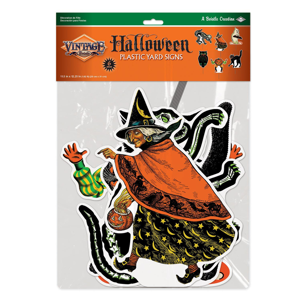 Bulk Plastic Vintage Halloween Yard Signs (Case of 36) by Beistle