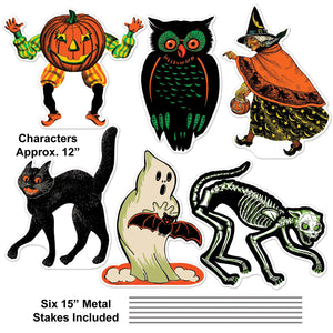 Bulk Plastic Vintage Halloween Yard Signs (Case of 36) by Beistle