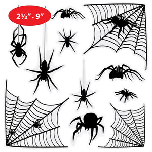Beistle Spider & Spider Web Silhouette Clings