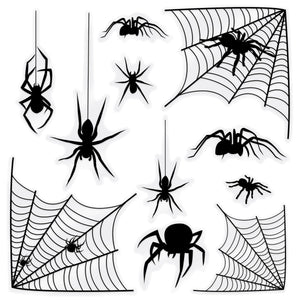 Beistle Halloween Spider & Spider Web Silhouette Clings