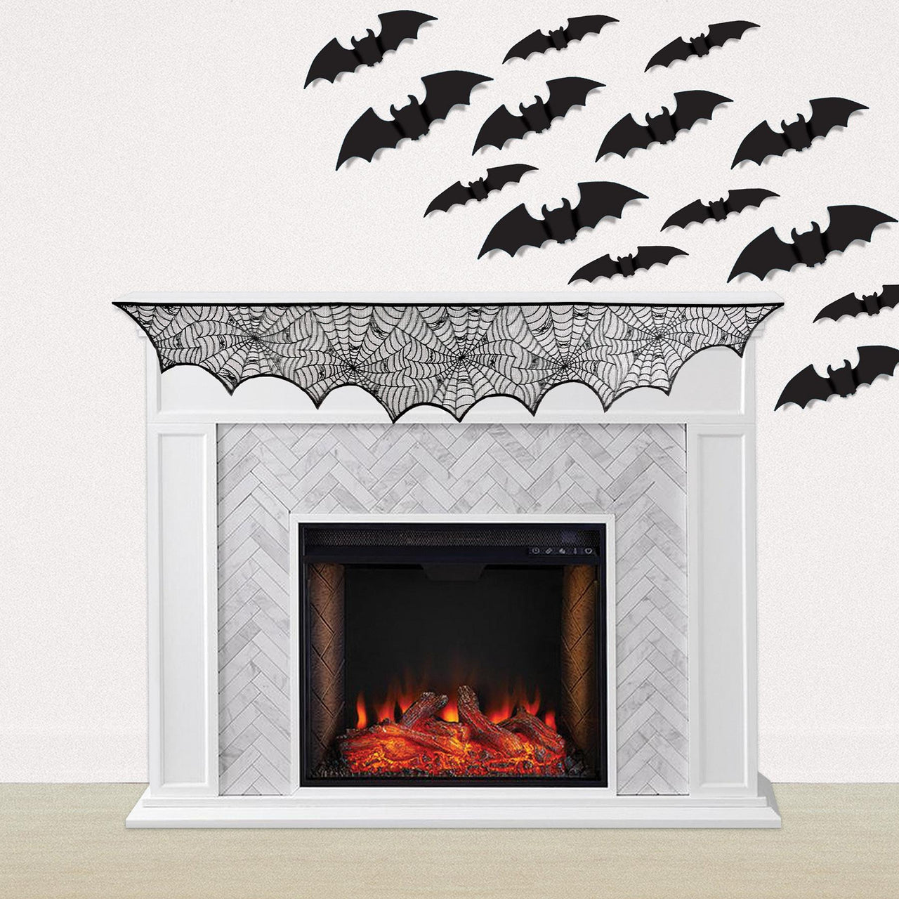 Bulk Spider Web Mantel Scarf (12 Pkgs Per Case) by Beistle