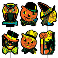 Beistle Vintage Plastic Halloween Yard Signs