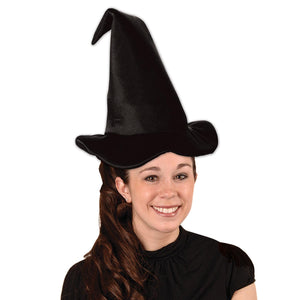 Bulk Halloween Party Satin-Soft Black Witch Hat (Case of 12) by Beistle