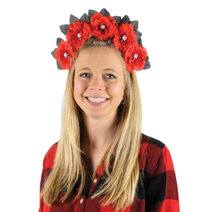 Bulk Day of the Dead Red Floral Headband (Case of 12) by Beistle