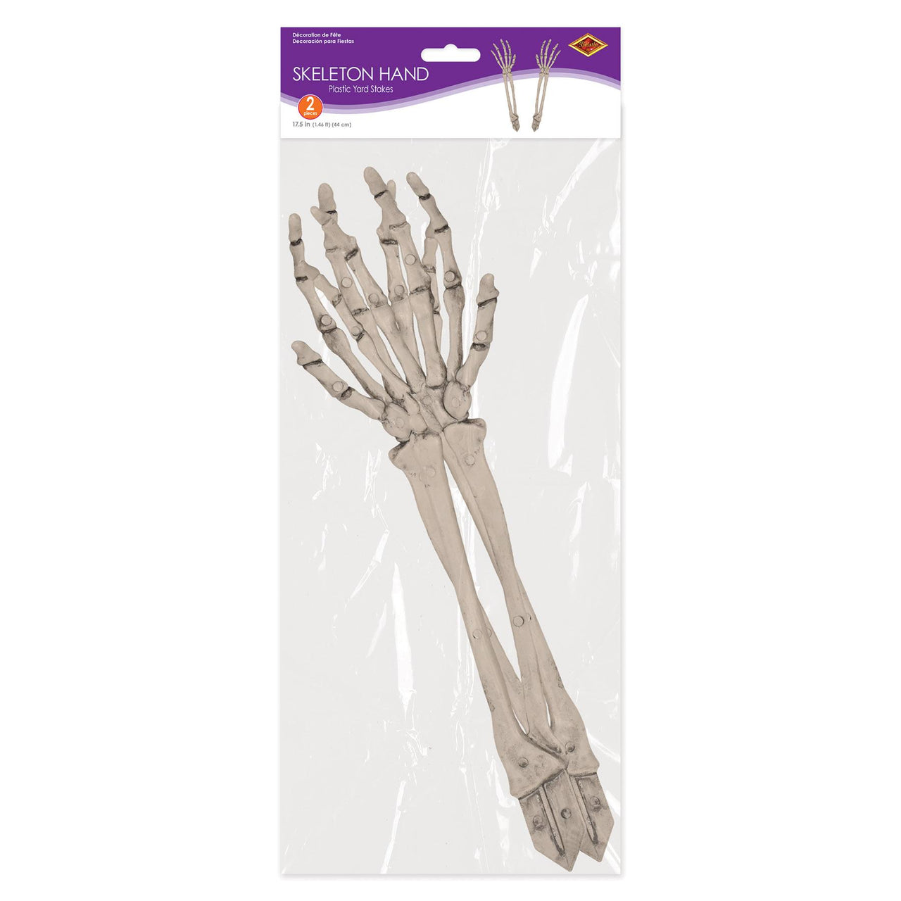 Hand Drive Stake 2 Count Halloween Plastic Skeleton Hand Yard Stakes 17.5