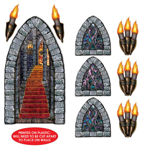 Bulk Halloween Party Stairway, Window & Torch Props (Case of 108) by Beistle