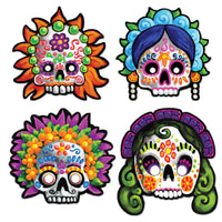 Beistle Day Of The Dead Masks (4/Pkg)