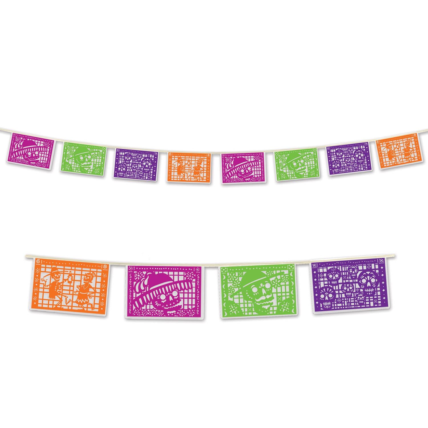 Beistle Day Of The Dead Picado Style Pennant Banner