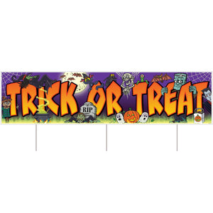 Beistle Halloween Plastic Jumbo Trick Or Treat Yard Sign