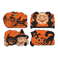 Beistle 9 Inch Vintage Halloween Cutouts (4/Pkg)