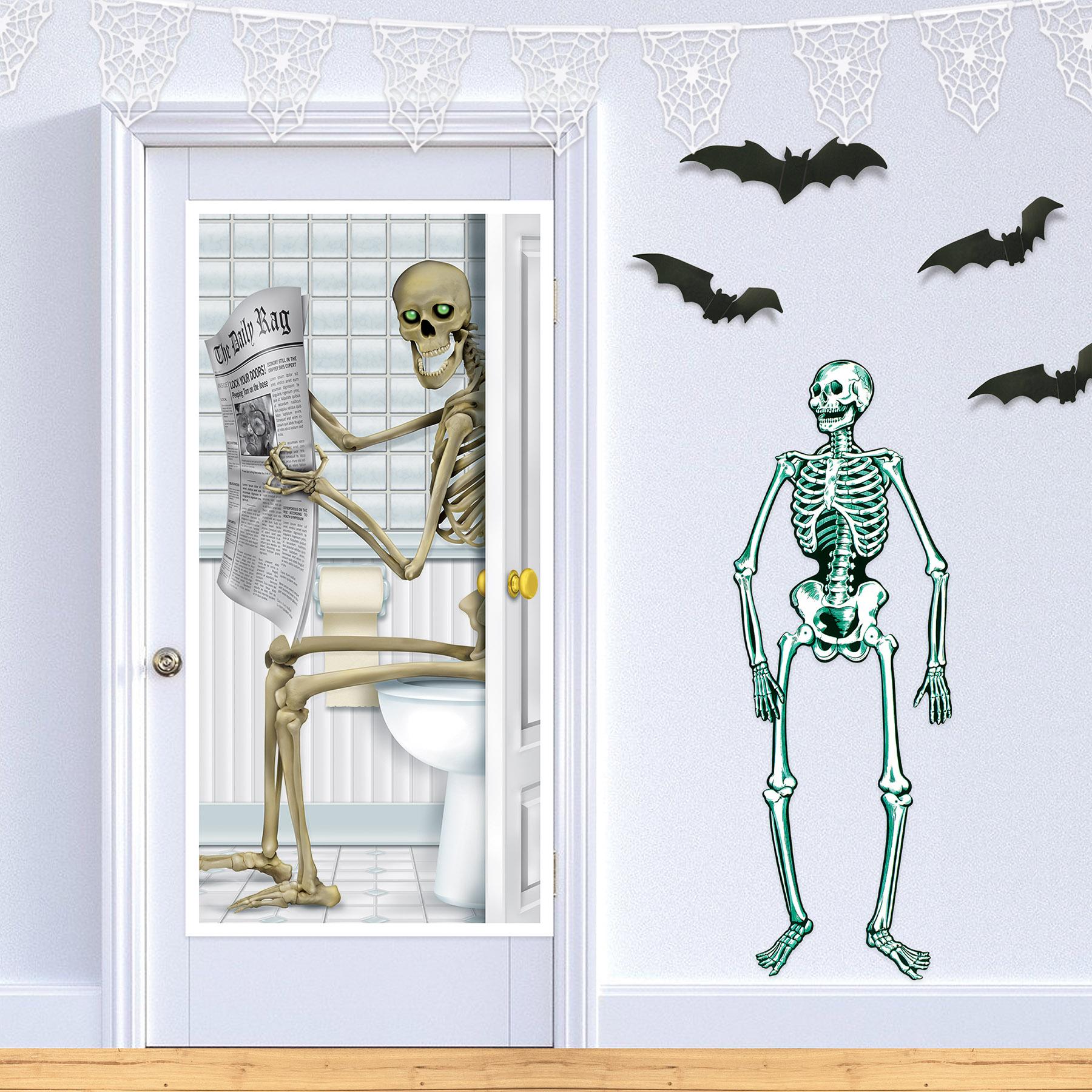 Beistle Halloween Jointed Skeleton- Blue and White