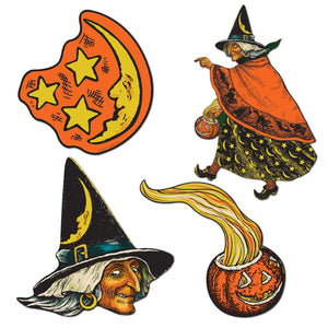 Beistle 10.5 Inch Vintage Halloween Cutouts (4/Pkg)