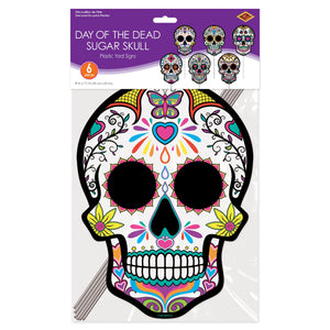 Beistle Plastic Day of the Dead Sugar Skull Yard Signs