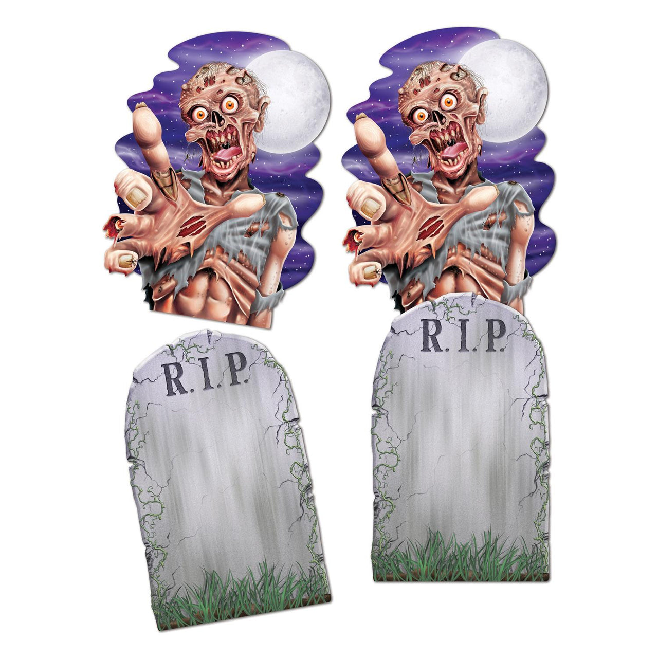 Beistle Halloween Jumbo Tombstone & Zombie Cutouts (2/Pkg)