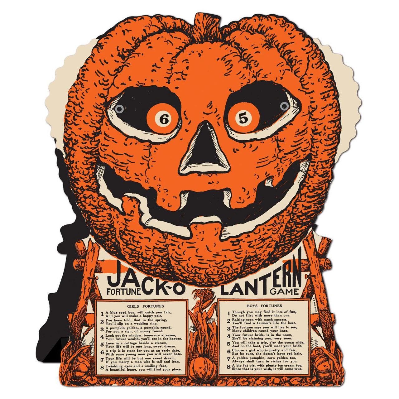 Beistle Vintage Halloween Jack-O'-Lantern Fortune Wheel Game