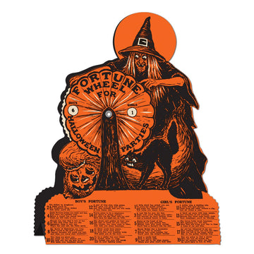 Vintage Halloween Witch Fortune Wheel Game