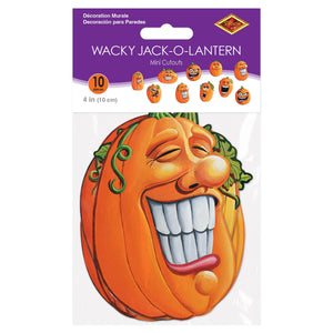 Beistle Mini Wacky Jack-O-Lantern Cutouts - Halloween Decor - 4 Inch